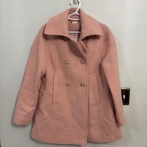 Trina Turk pink wool pea coat size 10